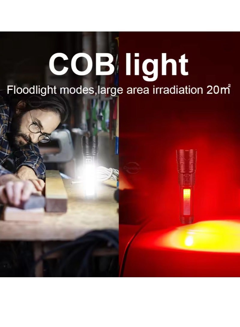 1000000LM Rechargeable Flashlight Powerful Torch 1000W LED With COB Light High Power LED Flashlight Tactical Lantern - Image 3