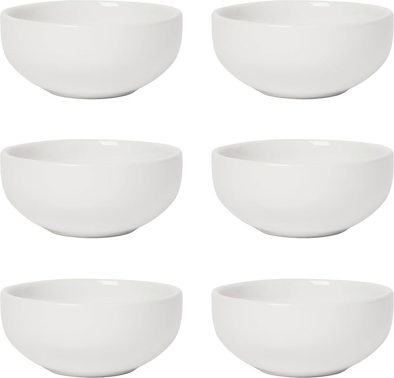 Now Designs White Ceramic Pinch Bowl Set Soy Sauce Dish Set of 6 2 oz - Image 1