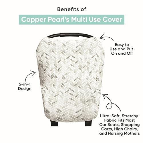 Copper Pearl Stella Multi-Use Cover: Car Seat, Nursing & Stroller Cover - Sun Protection, All-Season, Stretchy Fabric, Easy Access - Image 2