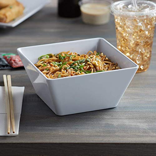 SkyKey Solid Melamine Square Big Serving Bowl (Size 10'' inch & 4.5 L Capacity, White), Pack of 2 - Image 3