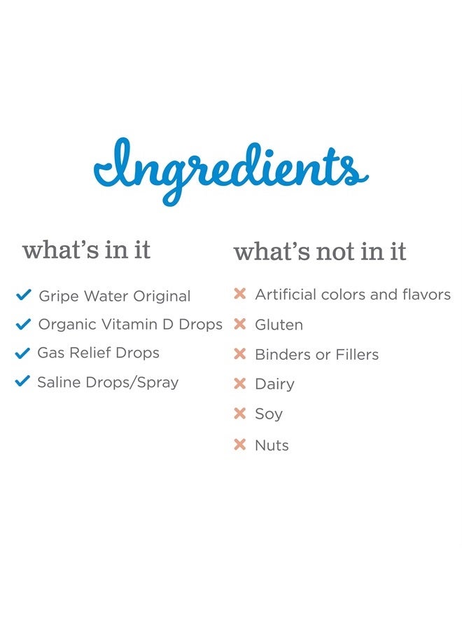 Mommy's Bliss Newborn Essentials Gift Set, Includes Gripe Water, Baby Vitamin D / Gas Drops and Gentle Saline Drops/Spray - Image 3