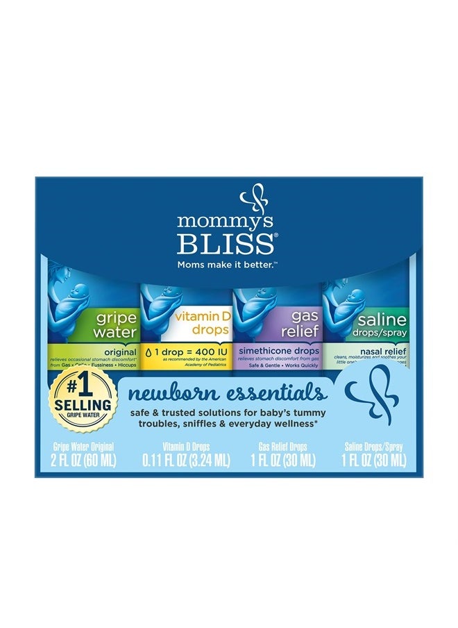Mommy's Bliss - Newborn Essentials Gift Set, Includes Gripe Water, Baby Vitamin D / Gas Drops and Gentle Saline Drops/Spray - Image 1