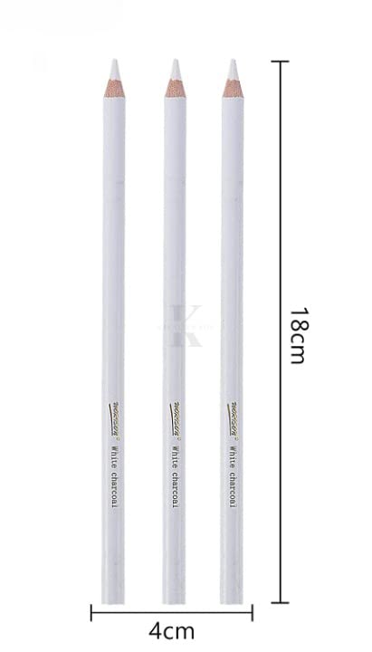 K KIRATIVEYOU K KIRATIVEYOU Woodless Charcoal Pencils Pack of 3 Medium for Fine and Crisp Detailed Sketching, Drawing, Shading, Perfect for Beginners, Professionals and Artists (White)  - Image 4