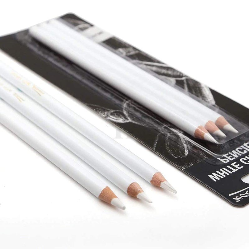 K KIRATIVEYOU K KIRATIVEYOU Woodless Charcoal Pencils Pack of 3 Medium for Fine and Crisp Detailed Sketching, Drawing, Shading, Perfect for Beginners, Professionals and Artists (White)  - Image 1
