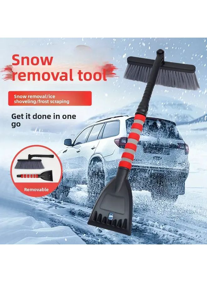 1pc Heavy Duty Snow Shovel Ice Scraper Dual Aluminum Brush Retractable Car Deicer - Image 4