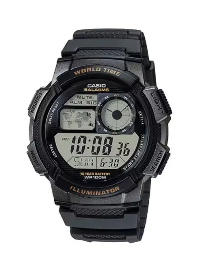 كاسيو Men's Digital Display Watch With Black Resin Strap - AE-1000W-1AVDF