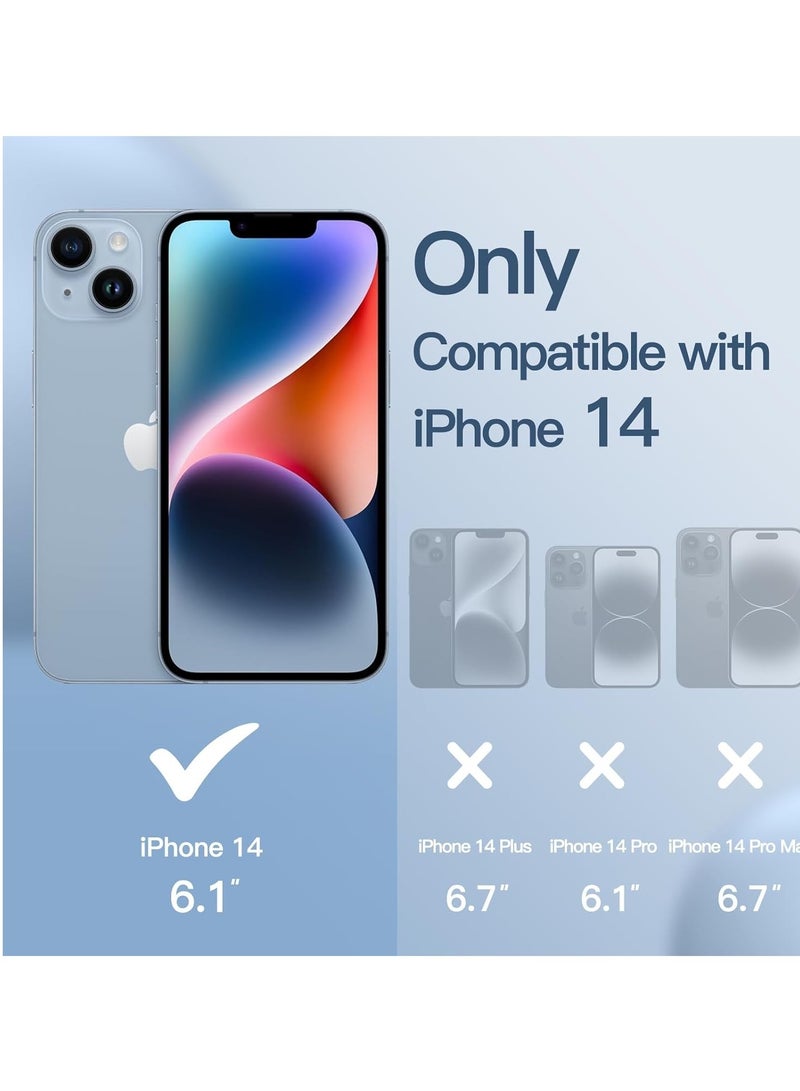 iPhone 14 (6.1-Inch) 5-in-1 Blue Silicone Case with Dual Screen and Camera Lens Protectors - Image 2