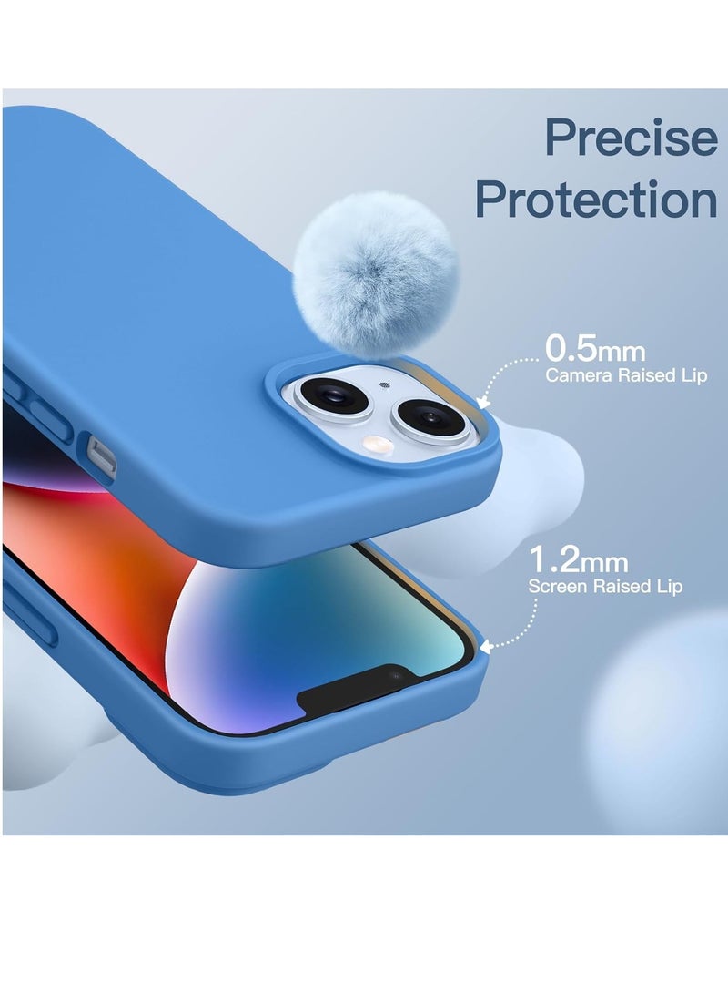 iPhone 14 (6.1-Inch) 5-in-1 Blue Silicone Case with Dual Screen and Camera Lens Protectors - Image 5