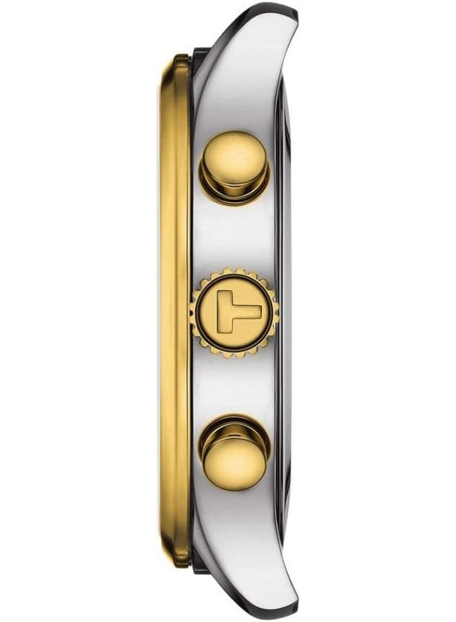 TISSOT ساعة يد كرونوغراف للرجال بسوار فضي وقرص أزرق ثنائي اللون T116.617.22.041.00 - Image 5
