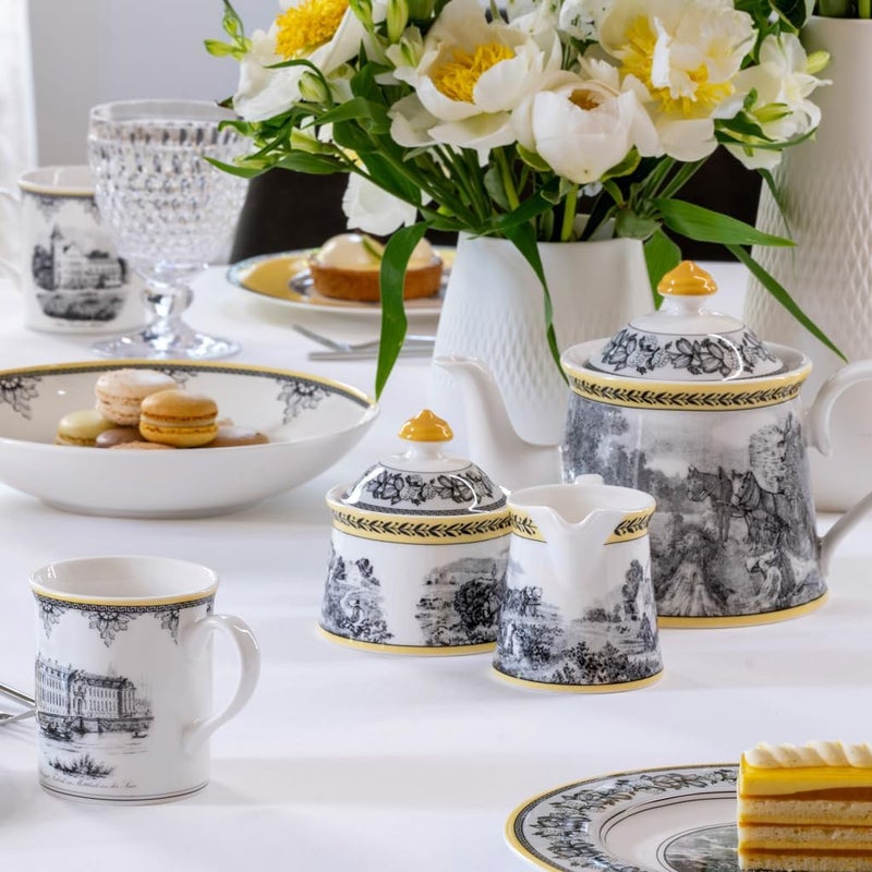 Villeroy & Boch Villeroy  Boch Audun Ferme Creamer Premium Porcelain Made in Germany 10 oz WhiteGreyYellow - Image 5