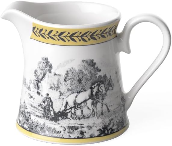 Villeroy & Boch Villeroy  Boch Audun Ferme Creamer Premium Porcelain Made in Germany 10 oz WhiteGreyYellow - Image 1