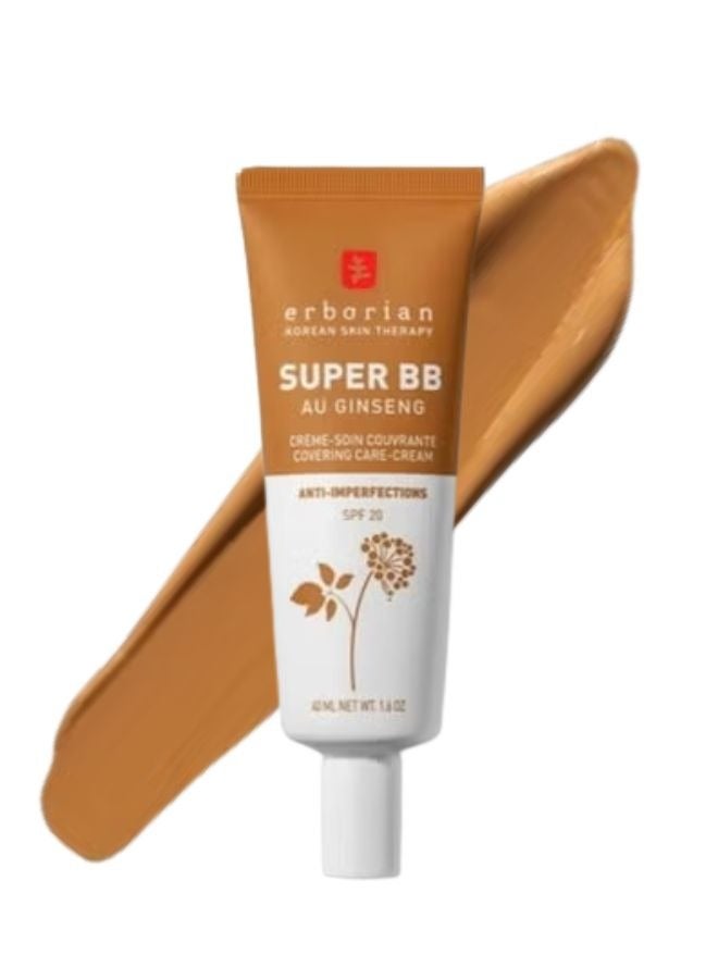 ERBORIAN Super BB Cream Au Ginseng, Caramel - High Coverage, Radiant Look, 40ml - Image 1