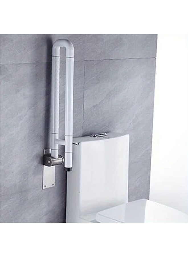 1pc Adjustable Stainless Steel Toilet Grab Bar 660lb Capacity Wall Mounted Handrail White - Image 4