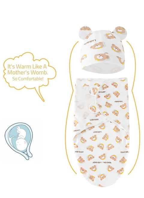 Baby Swaddle Sleep Sack with Hat Set