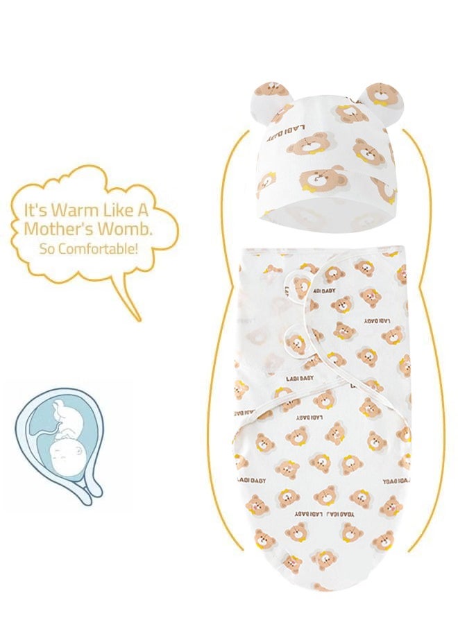Baby Swaddle Sleep Sack with Hat Set