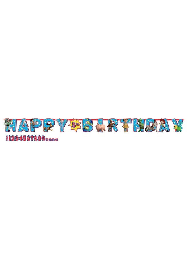 Amscan Disney Toy Story 4 Jumbo Letter Banner 10.5Ft X 10In (1 Count) Vibrant Party Decor Featuring Woody Buzz & Friends Perfect For Birthdays & Celebrations - Image 1