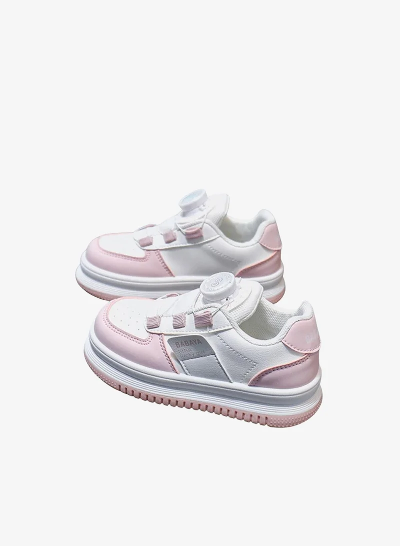 Babaya Girls Paneled Sneakers with Stretch Lace
