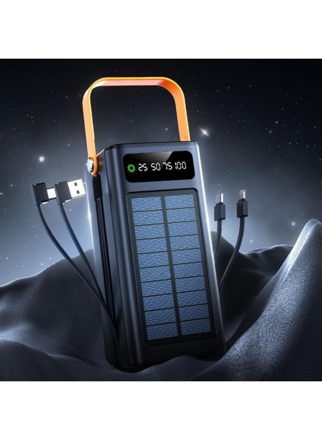 بنك طاقة شمسي بسعة 50000 مللي أمبير مع منفذي USB وشاشة LED وكابلات مدمجة - Image 5