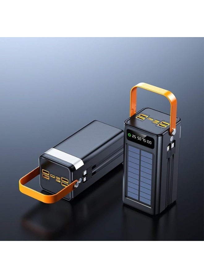 بنك طاقة شمسي بسعة 50000 مللي أمبير مع منفذي USB وشاشة LED وكابلات مدمجة - Image 4