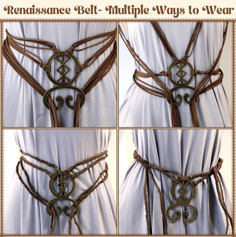 Pirekul Viking Costume Women Belt with Troll Cross - Medieval Renaissance Accessory for Viking, Ren Faire Halloween Cosplay - Image 3