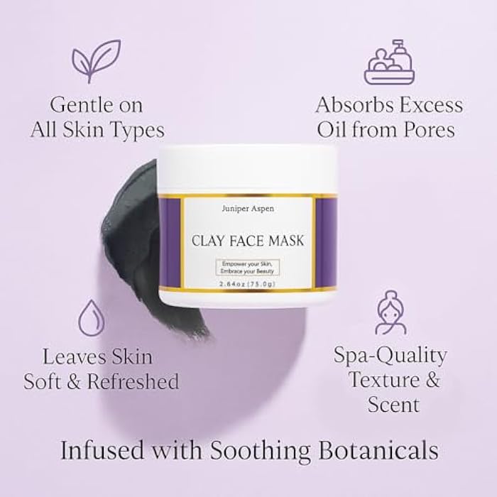 JUNIPER ASPEN Kaolin Clay Face Mask for Oily Skin – Deep Pore Cleanser, Oil Control & Detox, Natural Clay Facial Mask for Women & Men – Hydrating & Softening Skincare Treatment - Image 4
