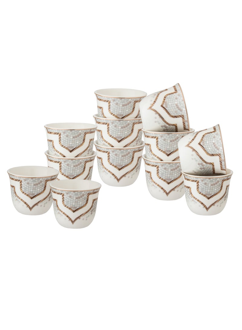 السيف  طقم فناجين قهوة عربي زخرف بتصميم عصري 12 قطعة - Image 2