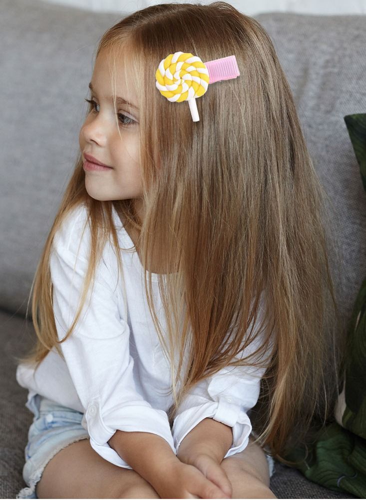 MARGOUN 5 Packs For Hair Clips Lollipop Colourful Flatback Polymer Hair Clips - Image 4