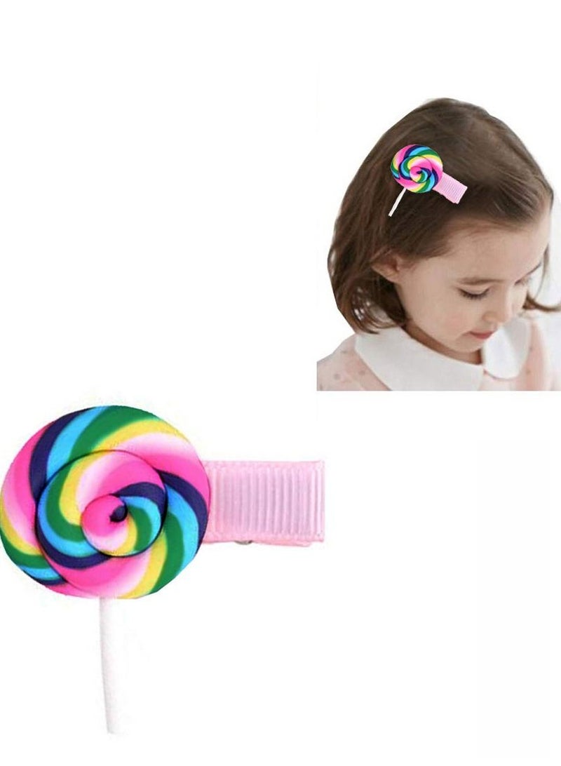 MARGOUN 5 Packs For Hair Clips Lollipop Colourful Flatback Polymer Hair Clips - Image 3