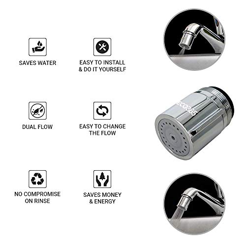 ECO365 Dual Flow X22 Kitchen Tap Aerator with Inner(24mm) & Outer(22mm) Threads (Pack of 1) | Saves upto 60% Water with Alter Flow Style (Foam/Shower) Tap Extender| Easy to Maintain & Do it Yourself - Image 4