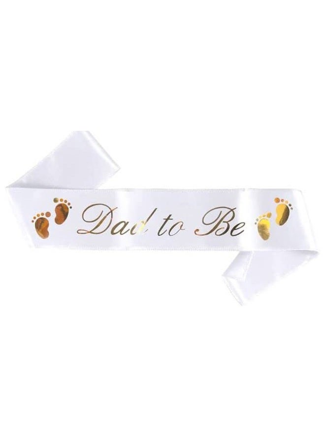 GDTO8820 Mom To Be & Dad To Be Baby Shower Sash Bundle - With Cute Stork Image (White & Gold Lettering) Girl Boy Baby Shower Party Decorations, Gifts, Favors, Mommy Supplies Gender Reveal (White) - Image 2