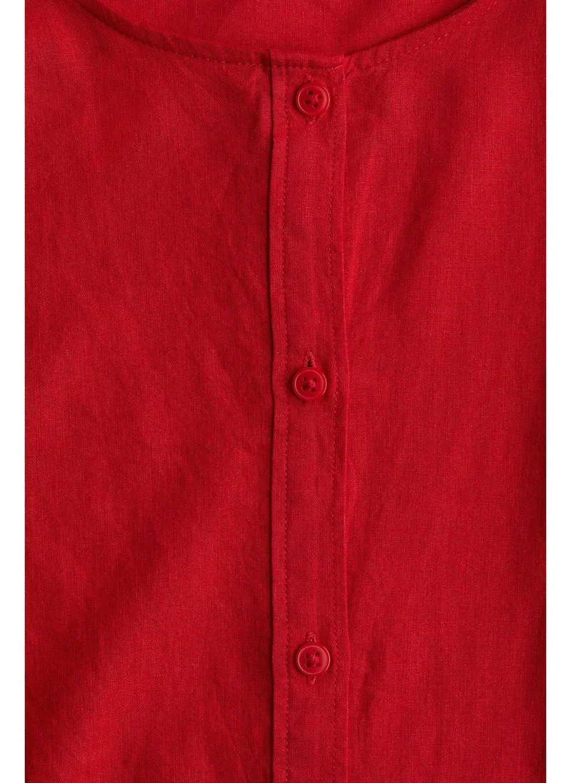 H&M Red Medium Linen-blend blouse for Women | Best Price UAE
