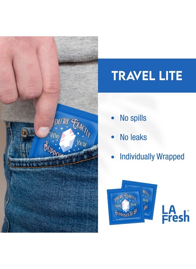 LA FRESH Oilfree Face ‘N’ Hand Refresher Wipes Made With Natural Japanese Yuzu Scent Pack Of 50 Individually Wrapped Cleansing Wipes Travel Essentials  - Image 5