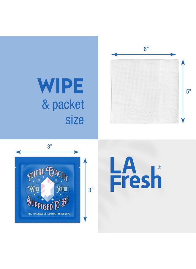 LA FRESH Oilfree Face ‘N’ Hand Refresher Wipes Made With Natural Japanese Yuzu Scent Pack Of 50 Individually Wrapped Cleansing Wipes Travel Essentials  - Image 4