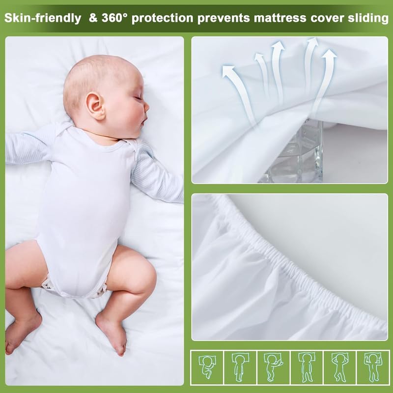 ELEVANTO Cotton Feel Terry 78x72 inch Ultra Soft Waterproof Mattress Protector Breathable Hypoallergenic Mattresses Cover for King Size Bed 65x6 feet White Pack of 1 - Image 3