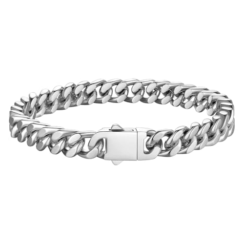 Peora Silver Plated Stainless Steel Link Bracelet Fashion Jewellery for Men & Boys - Image 1