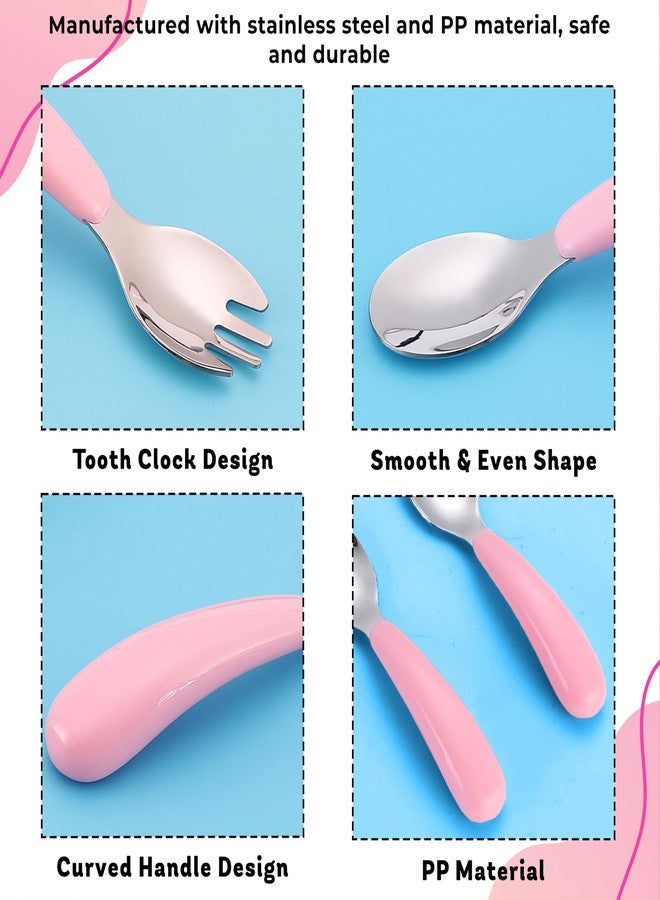 بيمبيكا طقم تغذية أطفال من الفولاذ المقاوم للصدأ من بيمبيكا؟ طقم أواني طعام متين وغير سام وصغير الحجم للأطفال، مزود بأدوات آمنة للأيدي الصغيرة، سهل التنظيف، طقم عشاء مثالي للأطفال - (تصميم سيارة وردية مع شوكة وملعقة) - Image 5