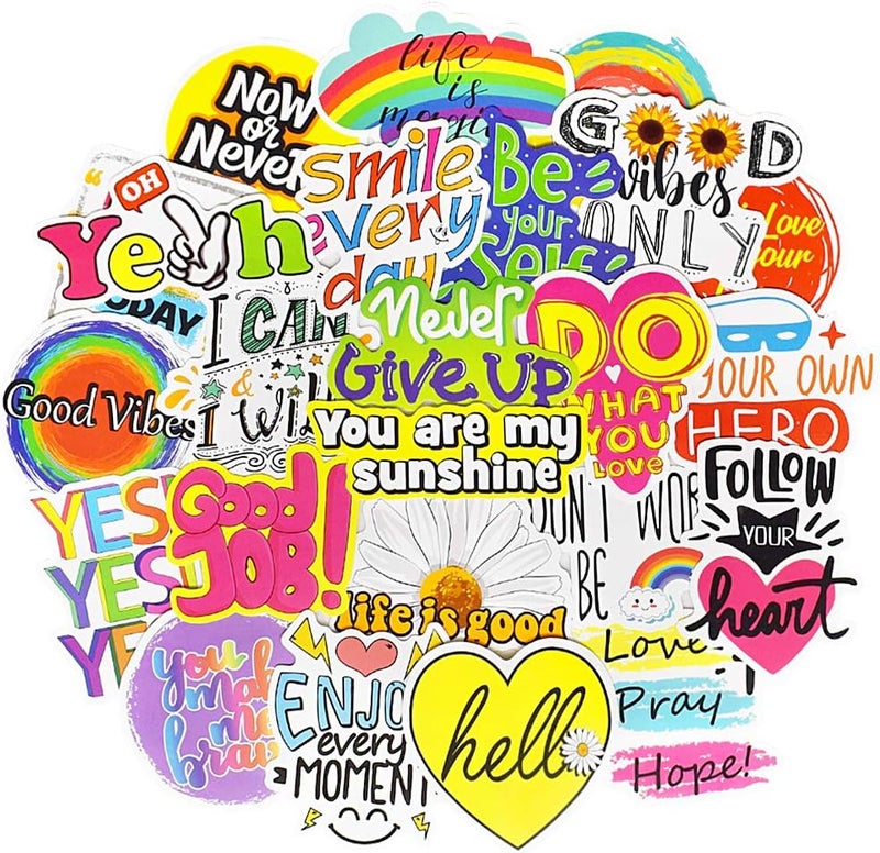 QTL Inspirational Stickers for Women Teens Motivational Stickers for Water Bottles Stickers for Adults Kids Laptop Stickers Waterproof Positive Stickers Packs 50Pcs - Image 1