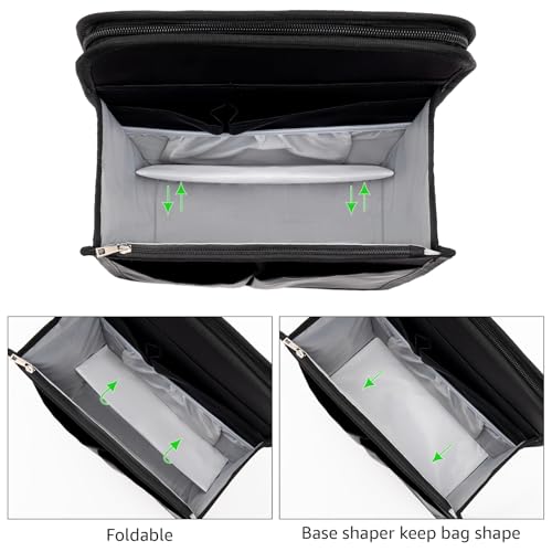 Yoillione Backpack Organizer Insert for Men and Women with Base Shaper - Lightweight Bag Organizer with High Capacity, 17 Pockets with Zipper (13'' Height, Black) - Image 4
