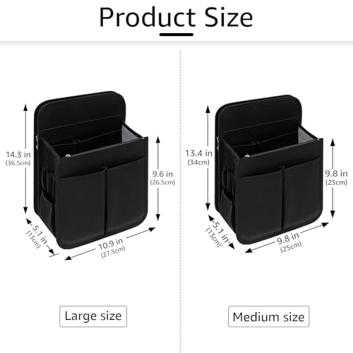 Yoillione Backpack Organizer Insert for Men and Women with Base Shaper - Lightweight Bag Organizer with High Capacity, 17 Pockets with Zipper (13'' Height, Black) - Image 2