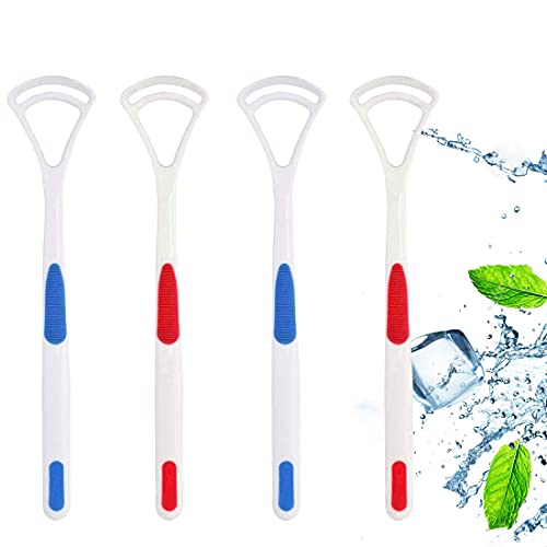 Nurpi Plastic Tongue Cleaner for Adults and Kids Fights Bad Breath Oral Care Tongue Cleaner, Easy to Use Travel Friendly- Pack of 4 - Image 1