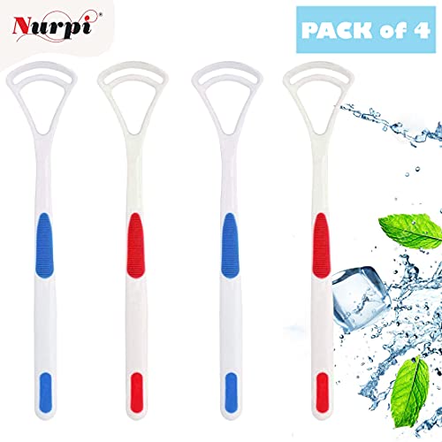 Nurpi Plastic Tongue Cleaner for Adults and Kids Fights Bad Breath Oral Care Tongue Cleaner, Easy to Use Travel Friendly- Pack of 4 - Image 2