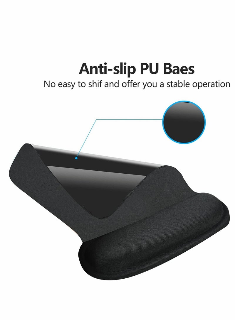 Excefore Ergonomic Mouse Pad with Wrist Support Gel Mouse Pad with Wrist Rest, Comfortable Computer Mouse Pad for Laptop, Pain Relief Mousepad with Non-slip PU Base for Office and Home (9.8 x 7.8 in, Black) - Image 3