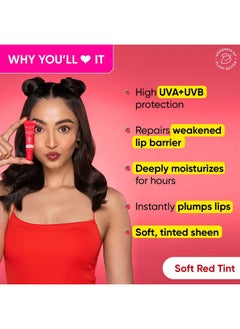 Dot & Key Dot&Key Ceramide&Peptide Barrier Repair Lip Balm Spf 50Pa+++|Red Romance|Uva/Uvb Lip Protection|Soft Tinted Lip Moisturizer|Boosts Collagen&Instantly Plumps Lip|Lip Balm For Women|10Gm  - Image 3