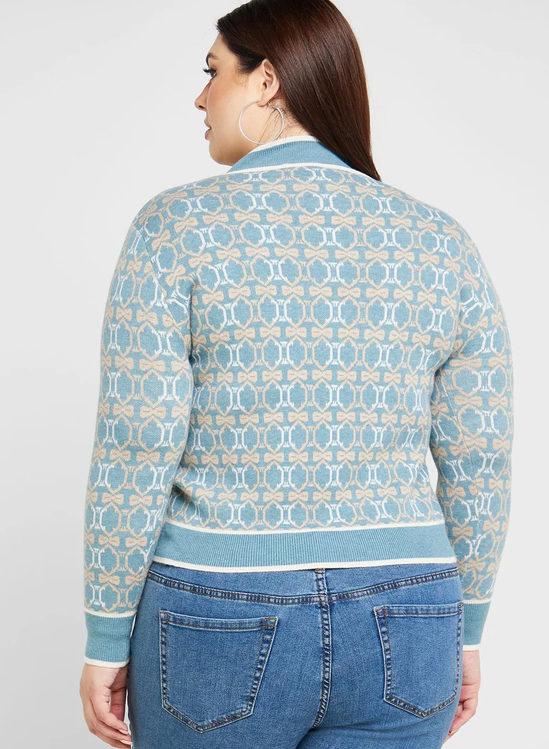 Ella Plus Printed Crew Neck Sweater