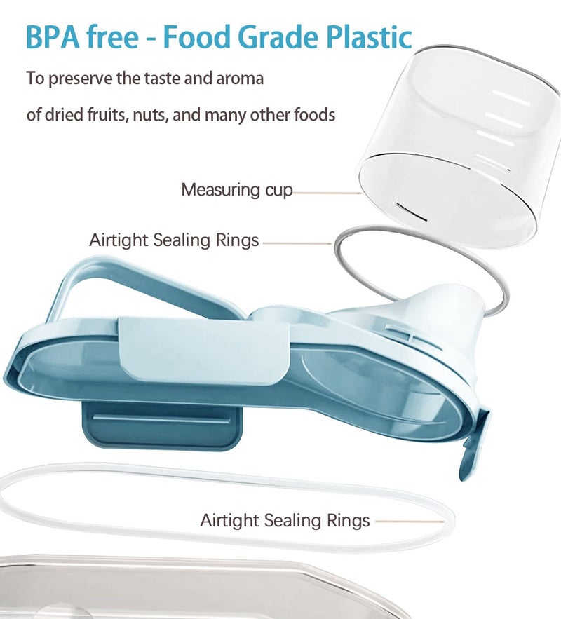 Besmall Besmall Cereal Containers Storage,2L Airtight Large Dry Food Storage Containers with Pouring Spout, Measuring Cup for Flour and Grain,BPA Free Plastic Dispenser  - Image 3