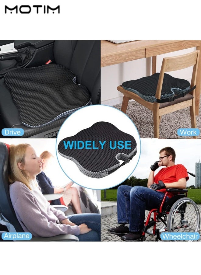 Motim Car Seat Cushion, Wedge Car Driver Seat Cushion, Non-slip Orthopedic Memory Foam Seat Cushion, Larger Size, Car Lumbar Support Seat Cushion, Improves Vision Posture, For Driving  - Image 5
