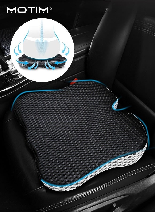 Motim Car Seat Cushion, Wedge Car Driver Seat Cushion, Non-slip Orthopedic Memory Foam Seat Cushion, Larger Size, Car Lumbar Support Seat Cushion, Improves Vision Posture, For Driving  - Image 1