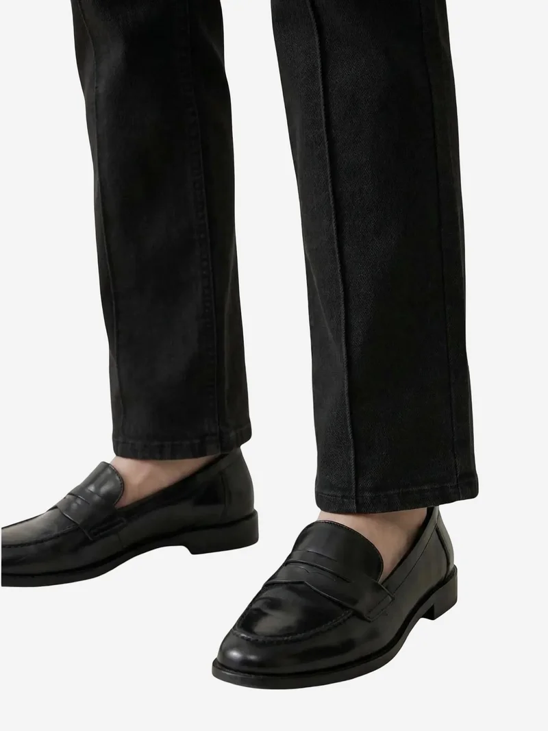 My Fashion Black MY FASHION High Waist Straight Leg Denim Pants with Pockets for Women | Best Price UAE