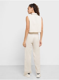 Ginger Linen Waistcoat Vest & Straight Fit Pants Co-ord Set  - Image 2