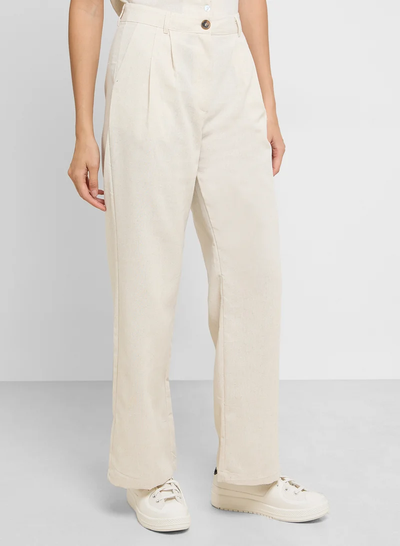 Ginger Linen Waistcoat Vest & Straight Fit Pants Co-ord Set